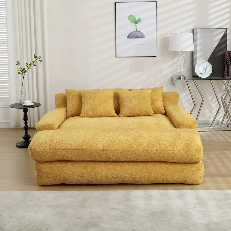 Canapé paresseux 2 places en chenille avec 5 coussins de dossier