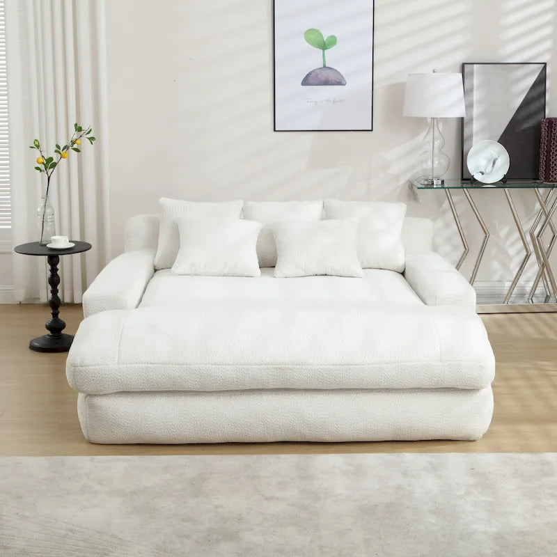 Canapé paresseux 2 places en chenille avec 5 coussins de dossier