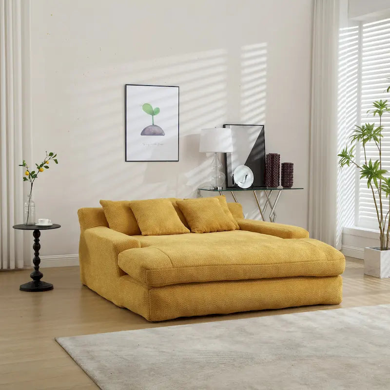 Canapé paresseux 2 places en chenille avec 5 coussins de dossier