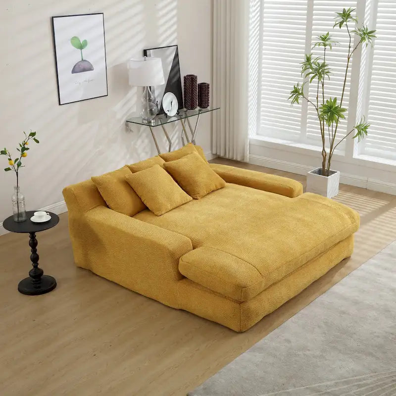 Canapé paresseux 2 places en chenille avec 5 coussins de dossier