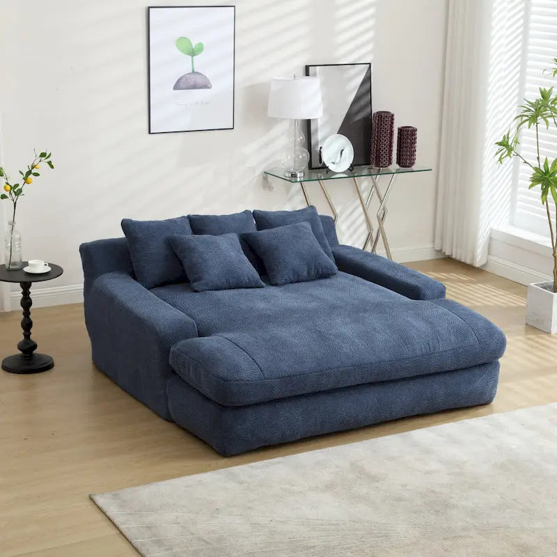 Canapé paresseux 2 places en chenille avec 5 coussins de dossier
