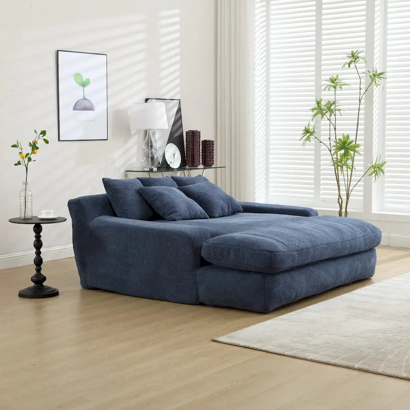 Canapé paresseux 2 places en chenille avec 5 coussins de dossier