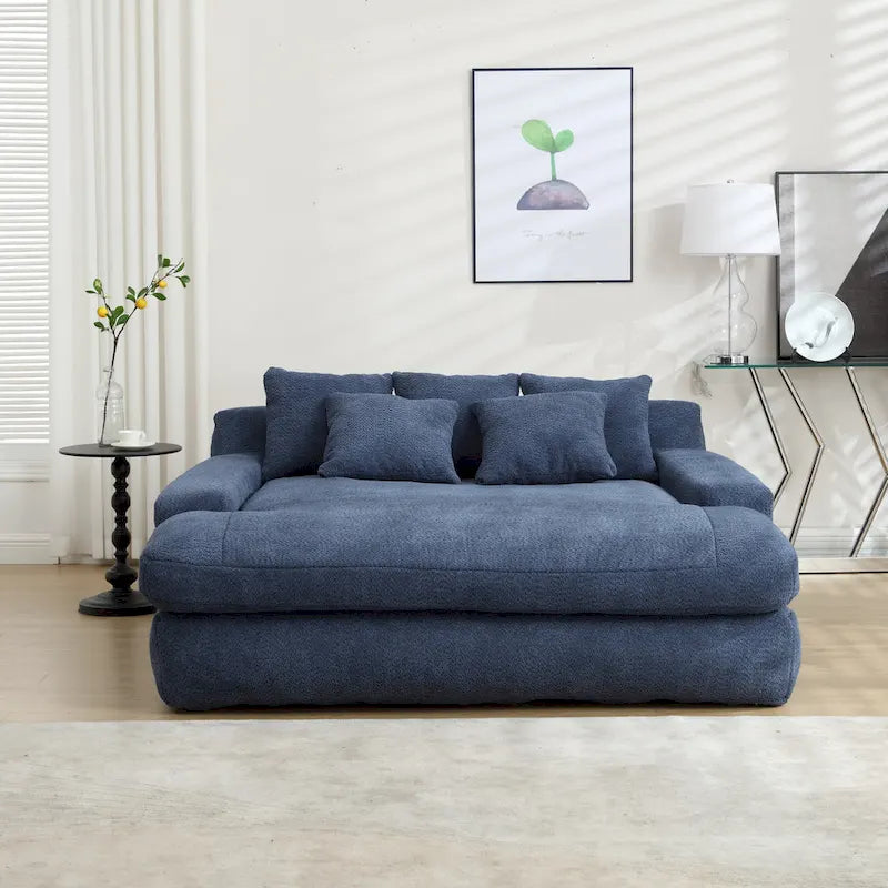Canapé paresseux 2 places en chenille avec 5 coussins de dossier
