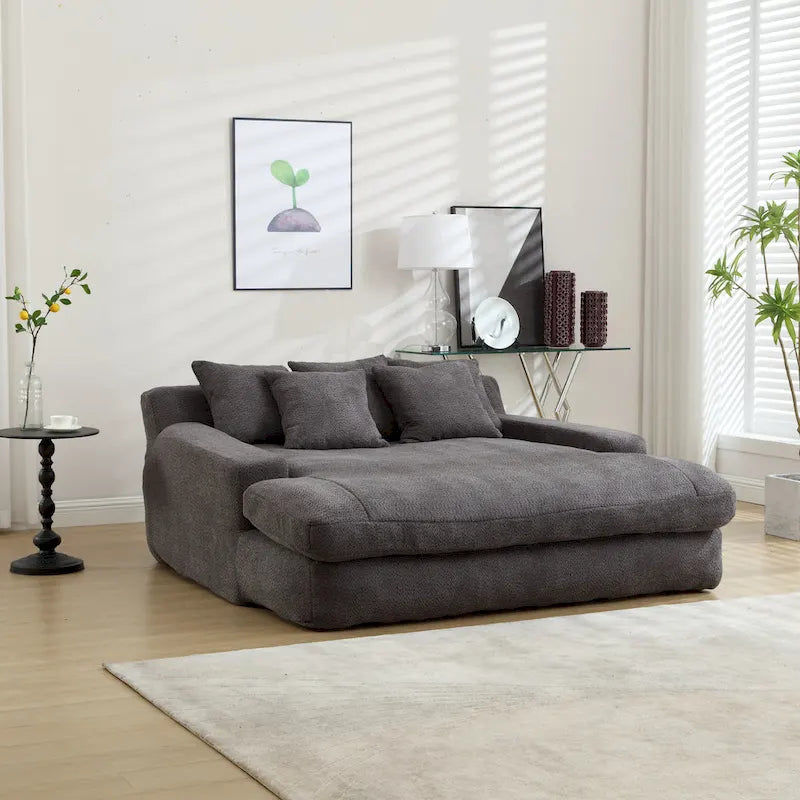 Canapé paresseux 2 places en chenille avec 5 coussins de dossier