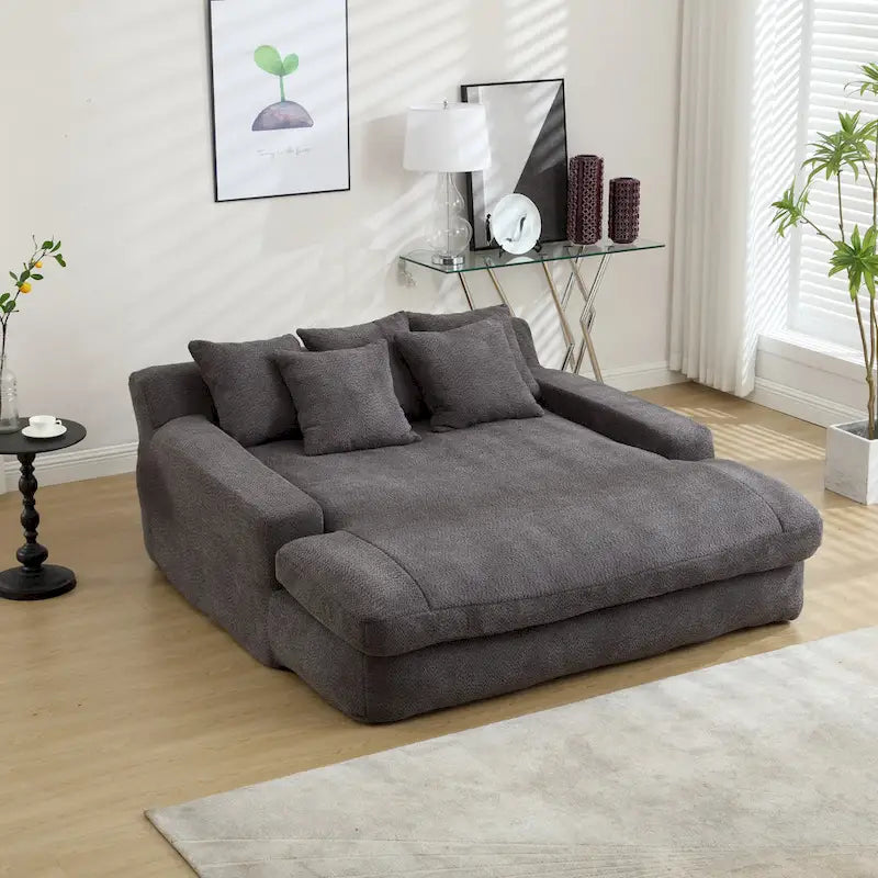 Canapé paresseux 2 places en chenille avec 5 coussins de dossier