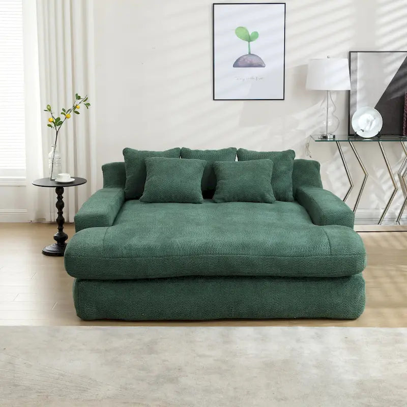 Canapé paresseux 2 places en chenille avec 5 coussins de dossier