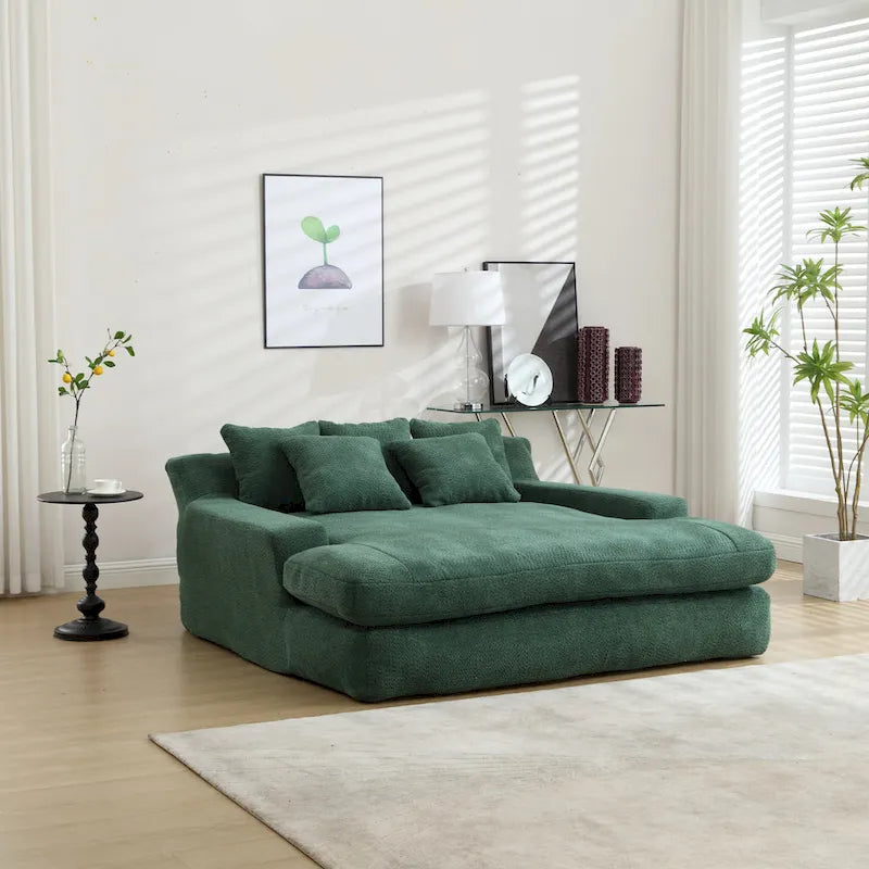 Canapé paresseux 2 places en chenille avec 5 coussins de dossier