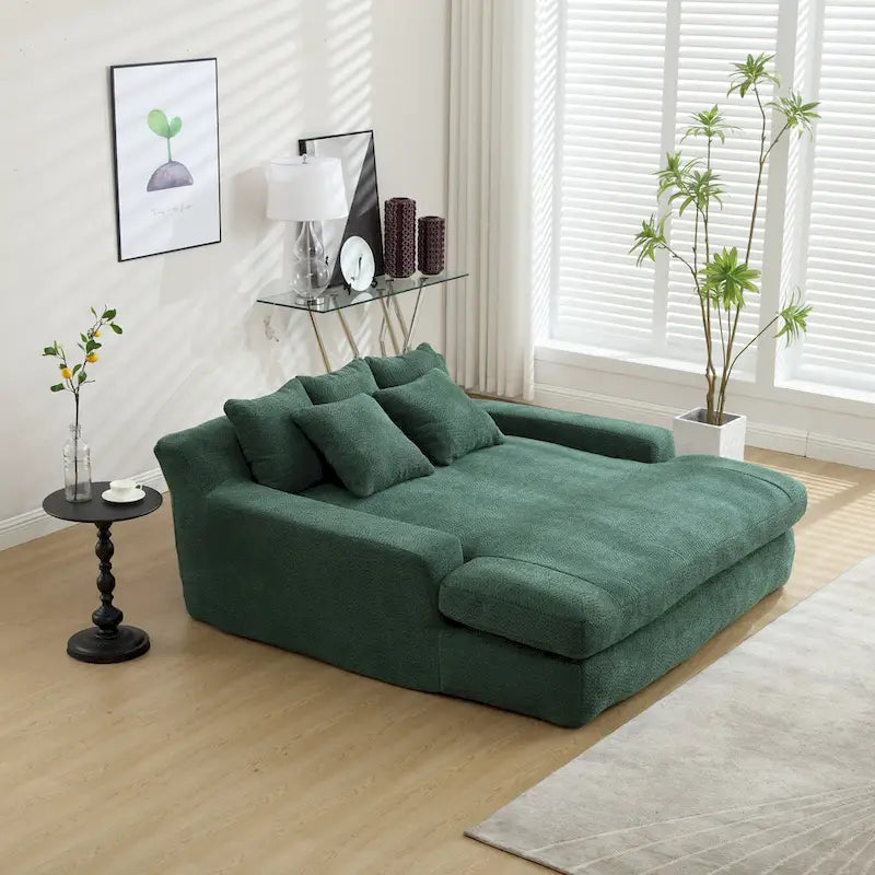 Canapé paresseux 2 places en chenille avec 5 coussins de dossier