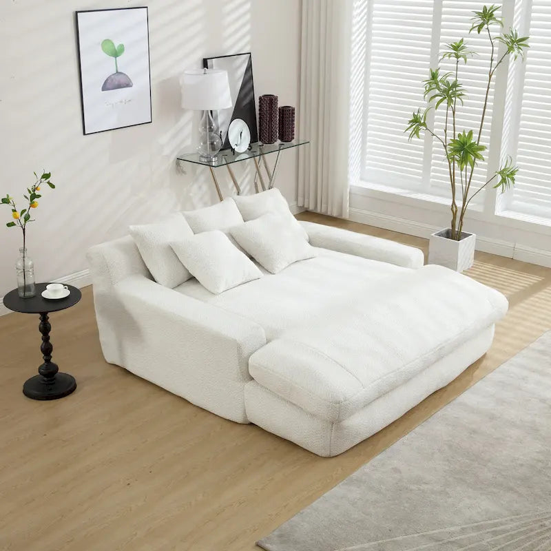Canapé paresseux 2 places en chenille avec 5 coussins de dossier