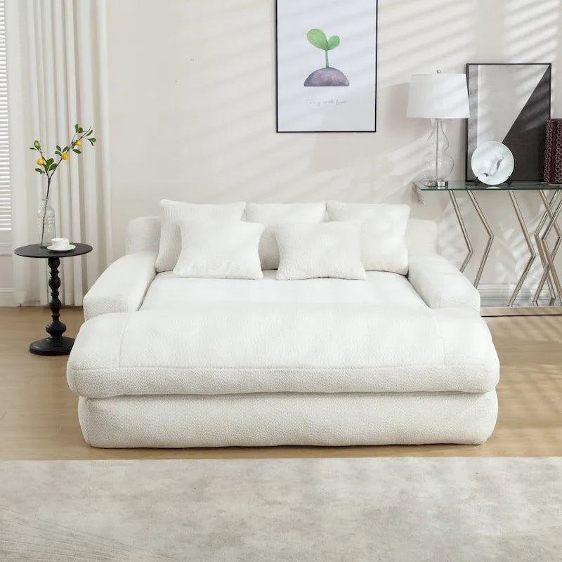 Canapé paresseux 2 places en chenille avec 5 coussins de dossier