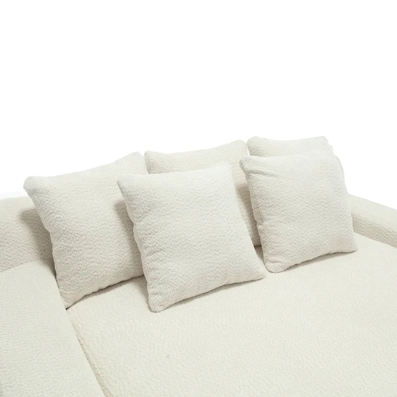 Canapé paresseux 2 places en chenille avec 5 coussins de dossier