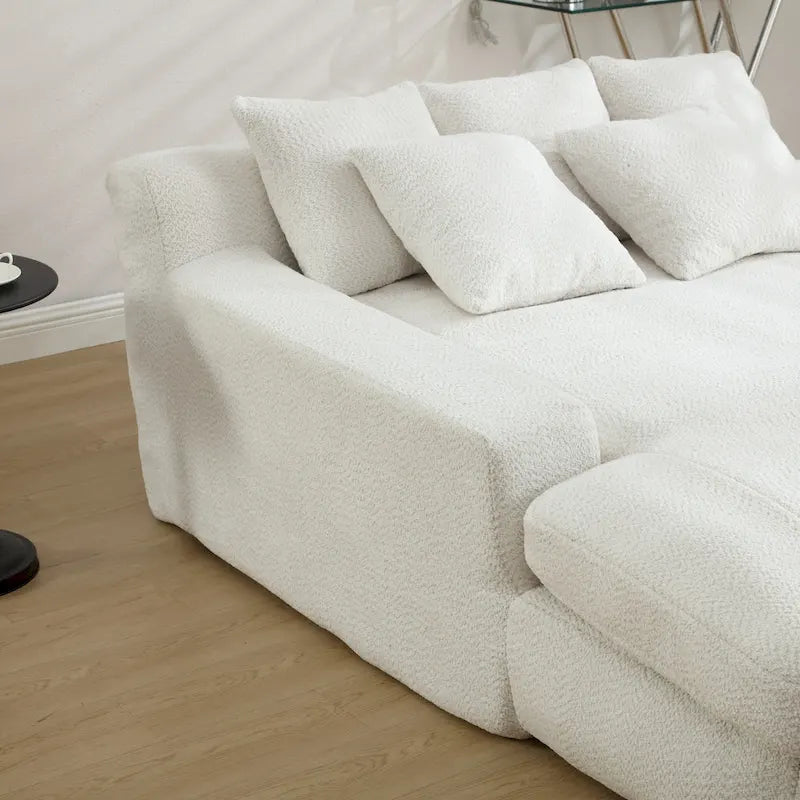 Canapé paresseux 2 places en chenille avec 5 coussins de dossier