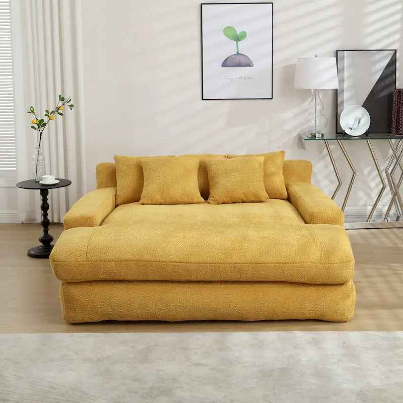 Canapé paresseux 2 places en chenille avec 5 coussins de dossier