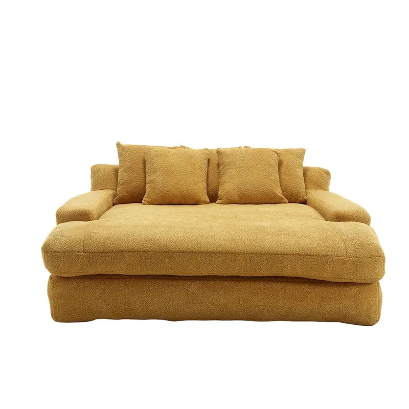 Canapé paresseux 2 places en chenille avec 5 coussins de dossier