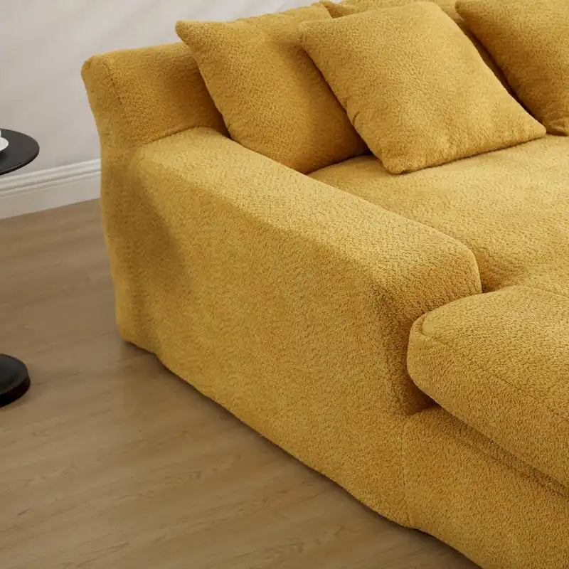 Canapé paresseux 2 places en chenille avec 5 coussins de dossier
