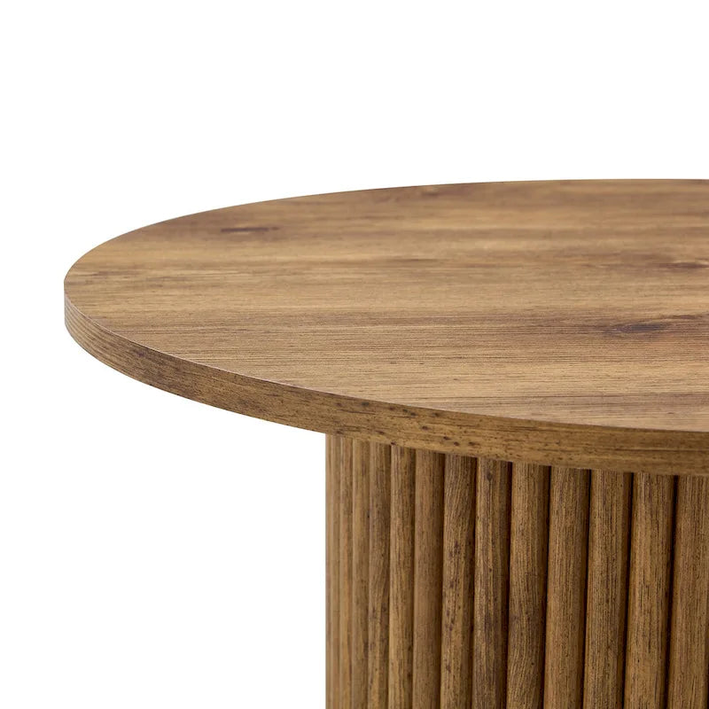 Table basse ronde moderne avec pieds cylindriques Table centrale en bois avec espace de rangement dissimulé Table basse de salon