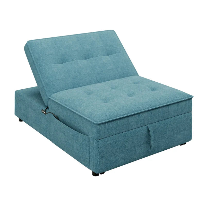 Canapé convertible 3 places 4-en-1 en lin 72,5" avec dossier réglable sur 5 niveaux et poche de rangement