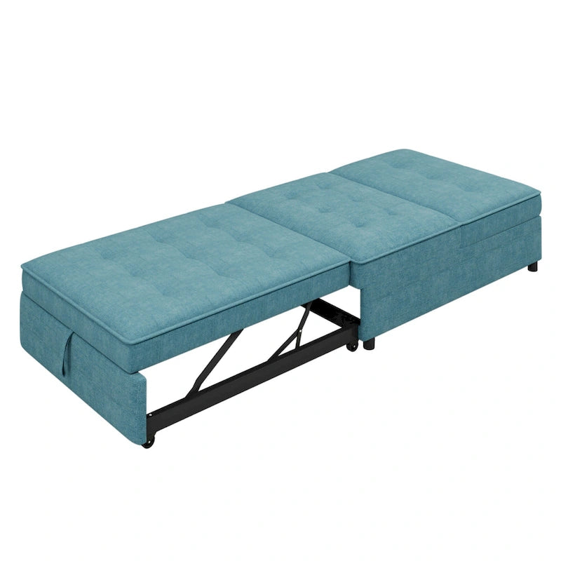 Canapé convertible 3 places 4-en-1 en lin 72,5" avec dossier réglable sur 5 niveaux et poche de rangement