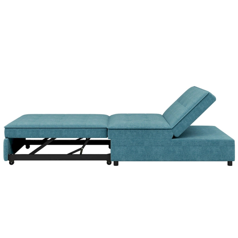 Canapé convertible 3 places 4-en-1 en lin 72,5" avec dossier réglable sur 5 niveaux et poche de rangement