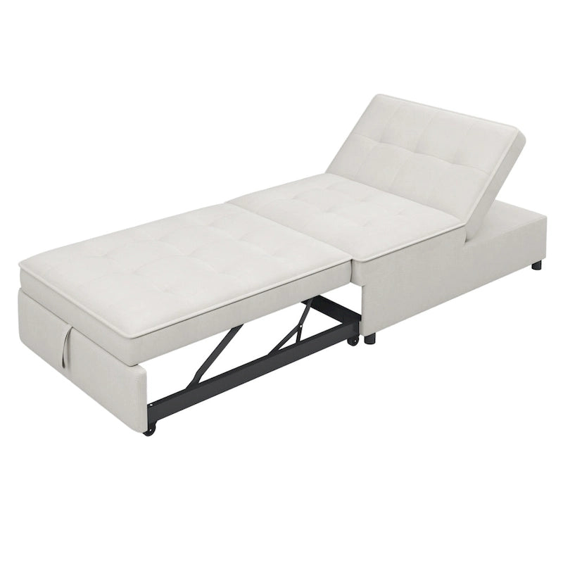 Canapé convertible 3 places 4-en-1 en lin 72,5" avec dossier réglable sur 5 niveaux et poche de rangement