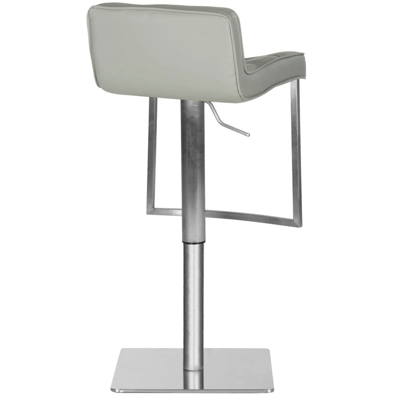 Tabouret de bar pivotant réglable en cuir blanc, hauteur 63-87 cm