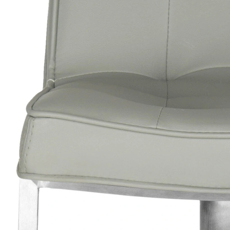 Tabouret de bar pivotant réglable en cuir blanc, hauteur 63-87 cm