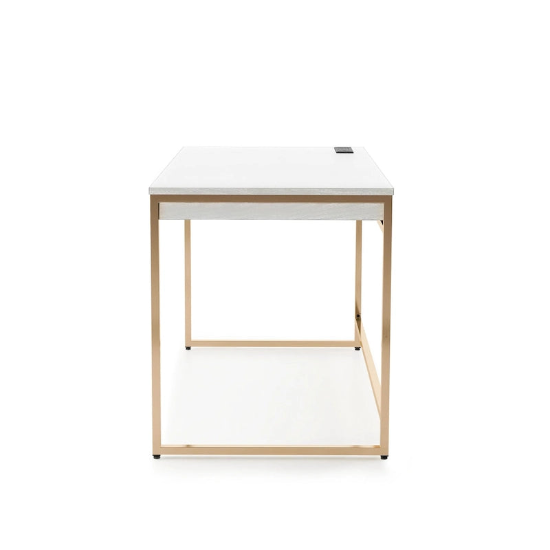 Bureau informatique moderne en acier de 48 pouces avec ports de chargement
