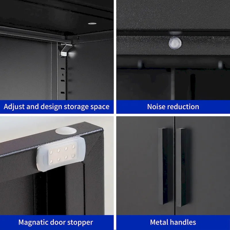 Armoire de rangement métallique verrouillable pour garage, maison, bureau, école