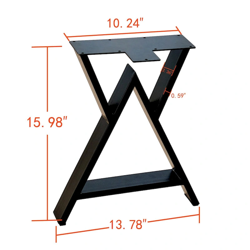 Pied de table robuste type W rectangulaire