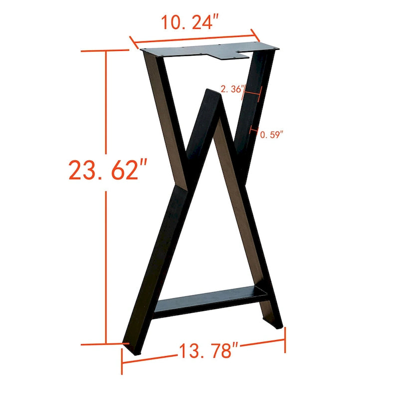 Pied de table robuste type W rectangulaire