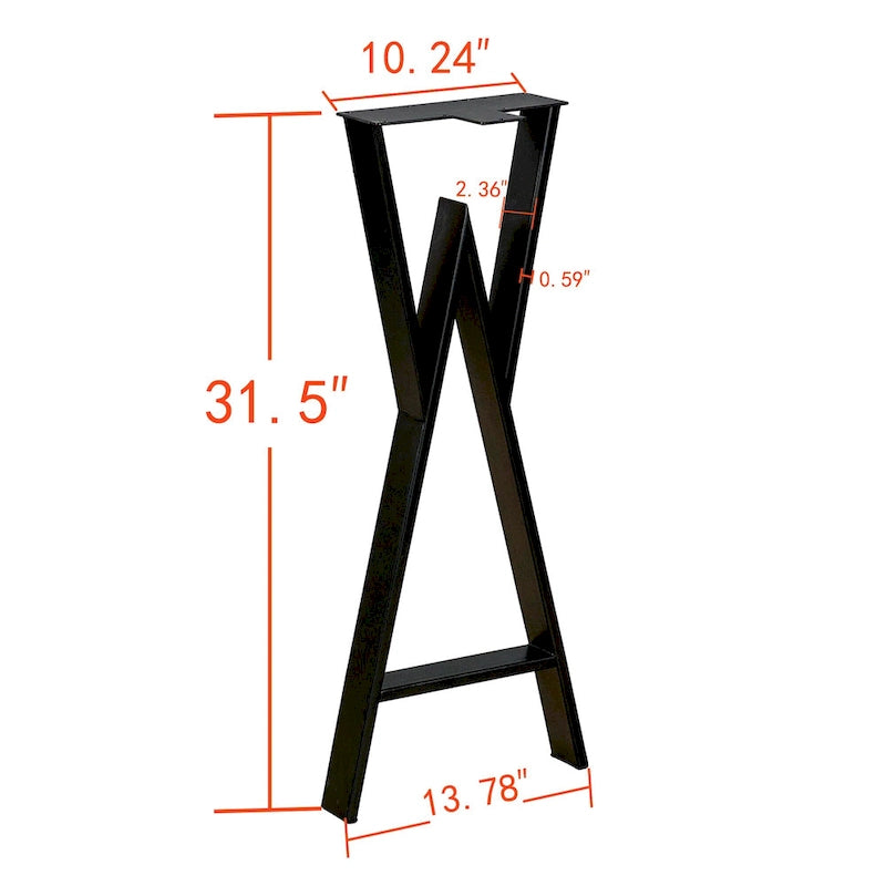 Pied de table robuste type W rectangulaire