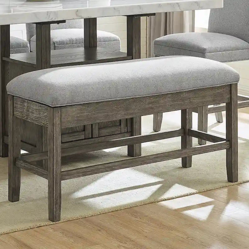Banc-coffre de rangement en bois flotté