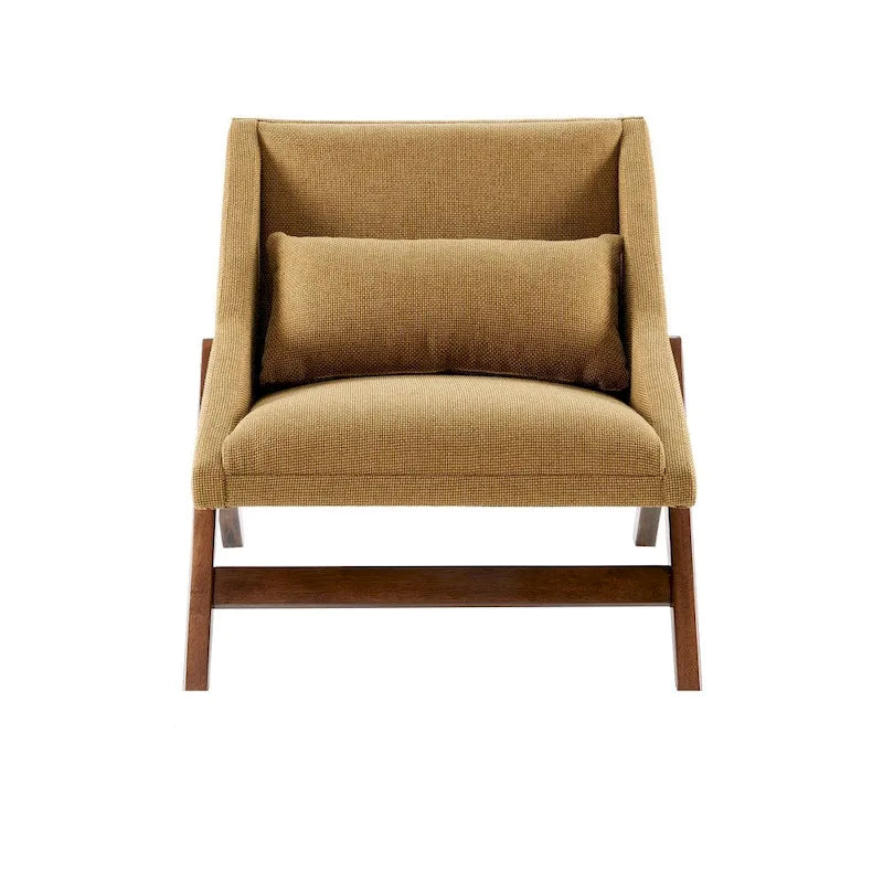 Fauteuil Moutarde et Noyer Pécan