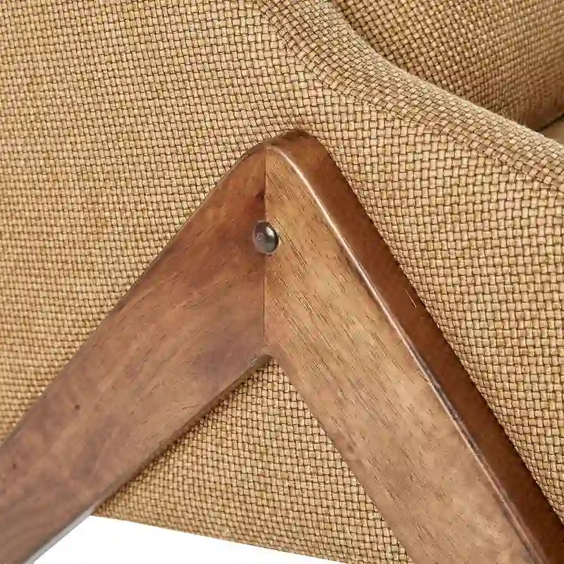 Fauteuil Moutarde et Noyer Pécan