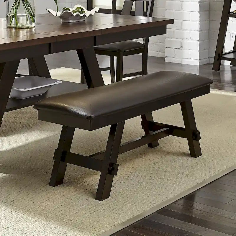 Banc rembourré expresso foncé
