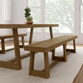 Banc de salle à manger classique en bois massif style ferme - 86 po