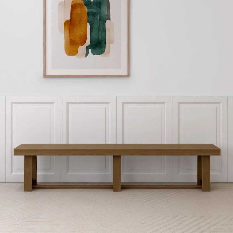 Banc de salle à manger classique en bois massif style ferme - 86 po
