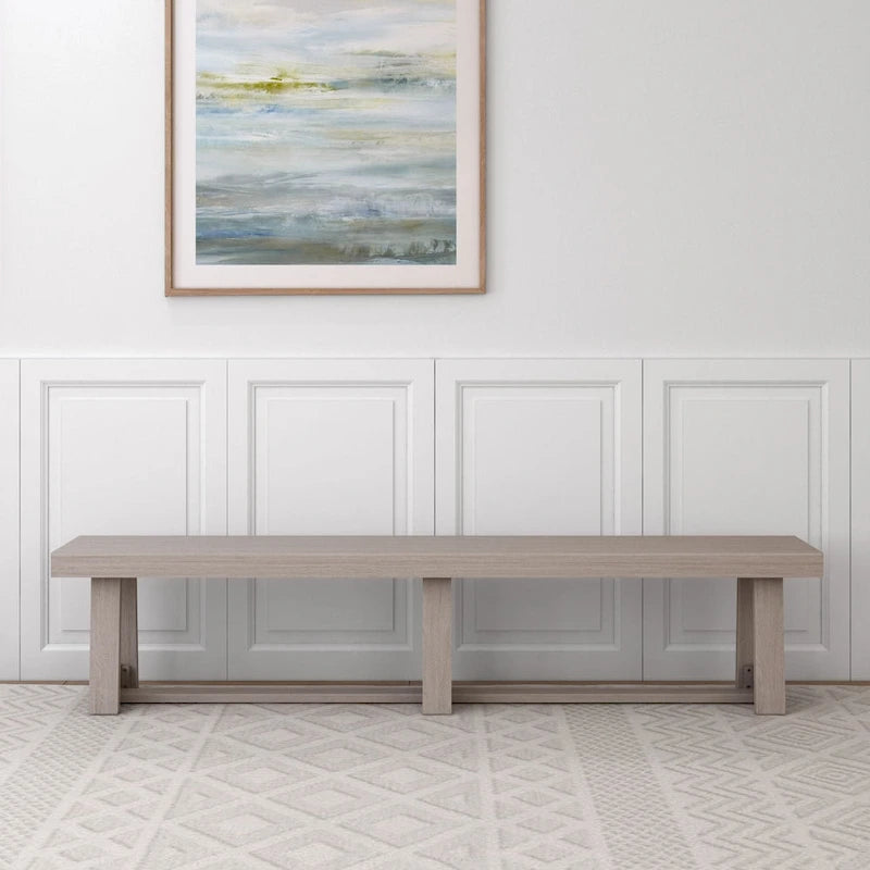 Banc de salle à manger classique en bois massif style ferme - 86 po