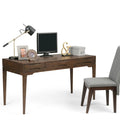 Bureau d'écriture de bureau moderne du milieu du siècle en bois massif, 60 pouces de large
