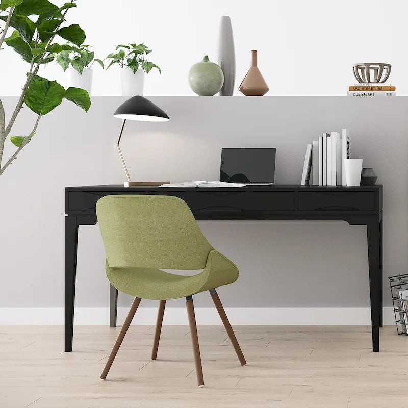 Bureau d'écriture de bureau moderne du milieu du siècle en bois massif, 60 pouces de large