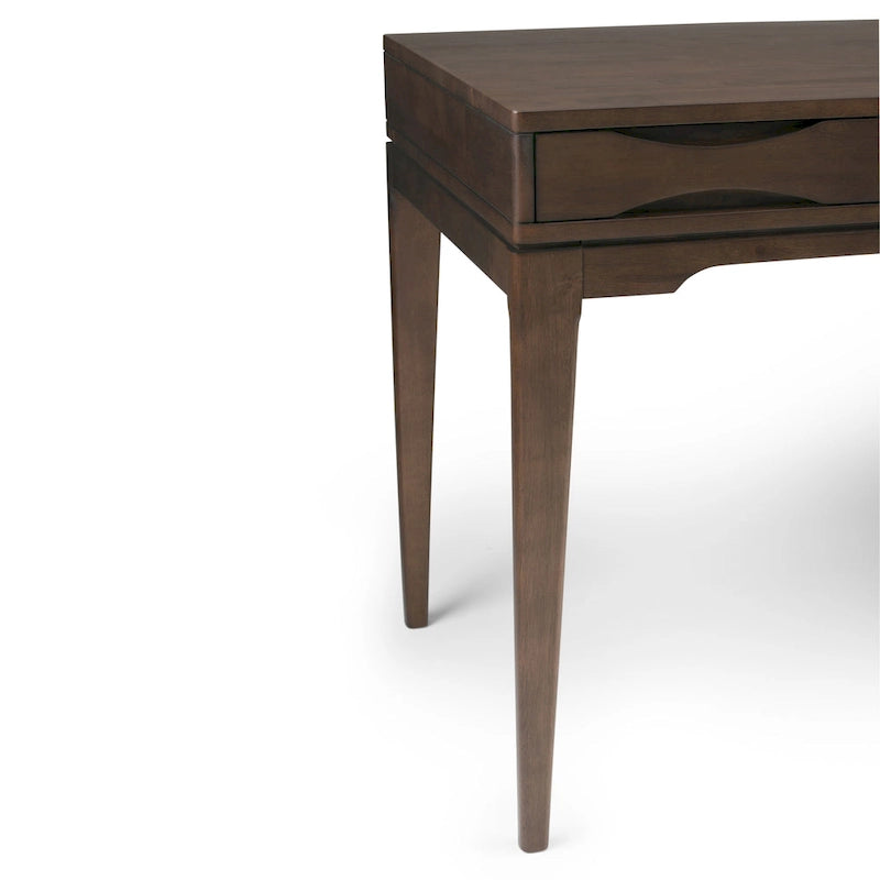 Bureau d'écriture de bureau moderne du milieu du siècle en bois massif, 60 pouces de large