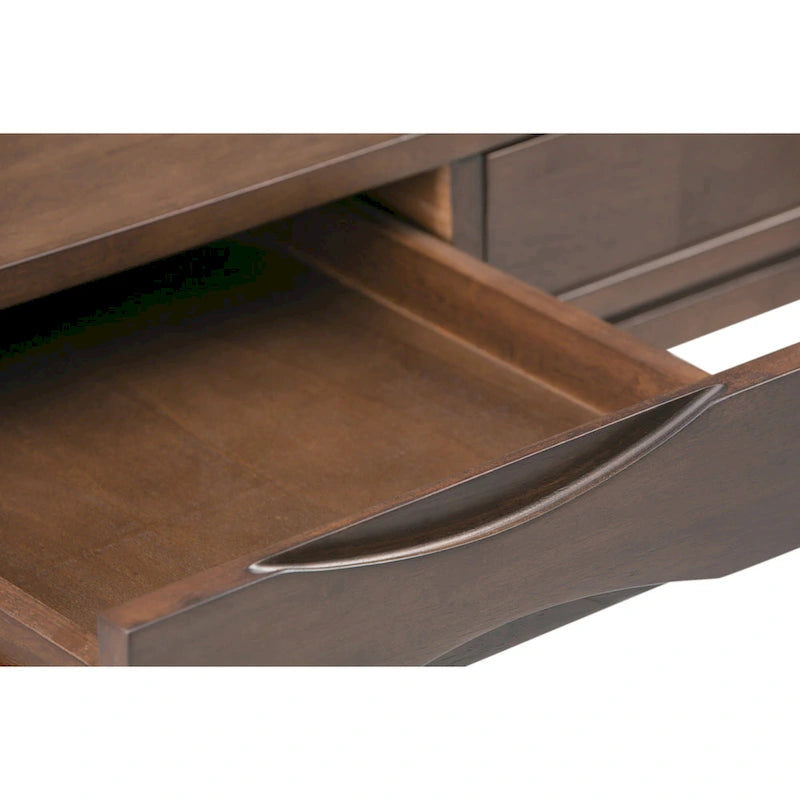 Bureau d'écriture de bureau moderne du milieu du siècle en bois massif, 60 pouces de large