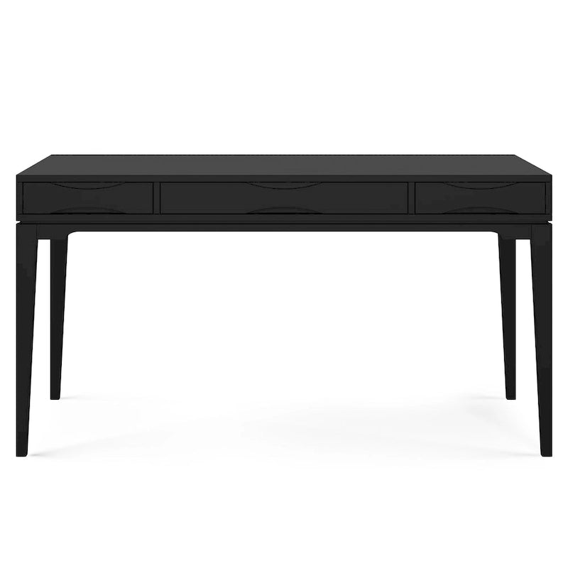 Bureau d'écriture de bureau moderne du milieu du siècle en bois massif, 60 pouces de large