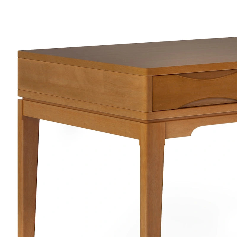 Bureau d'écriture de bureau moderne du milieu du siècle en bois massif, 60 pouces de large