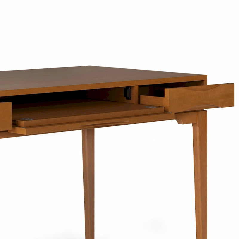 Bureau d'écriture de bureau moderne du milieu du siècle en bois massif, 60 pouces de large