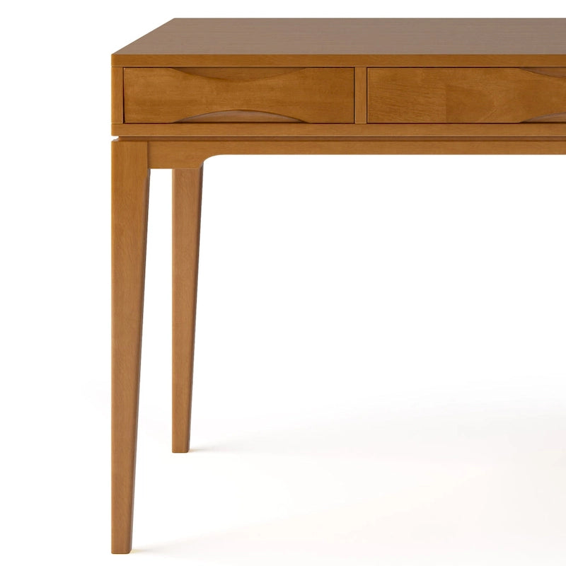Bureau d'écriture de bureau moderne du milieu du siècle en bois massif, 60 pouces de large
