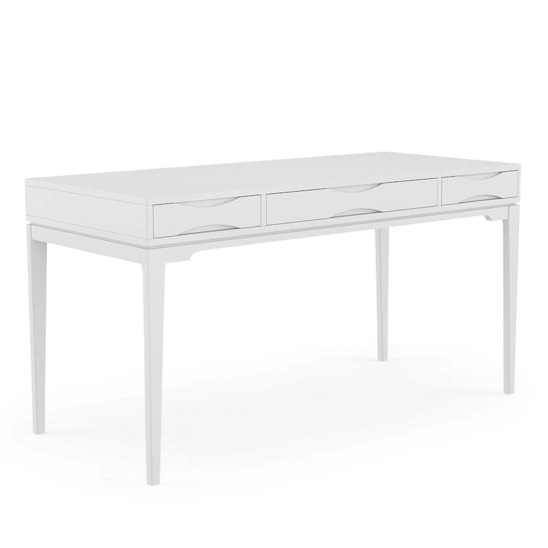 Bureau d'écriture de bureau moderne du milieu du siècle en bois massif, 60 pouces de large
