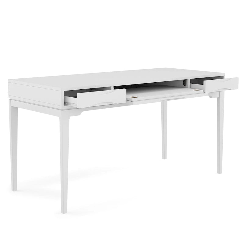 Bureau d'écriture de bureau moderne du milieu du siècle en bois massif, 60 pouces de large