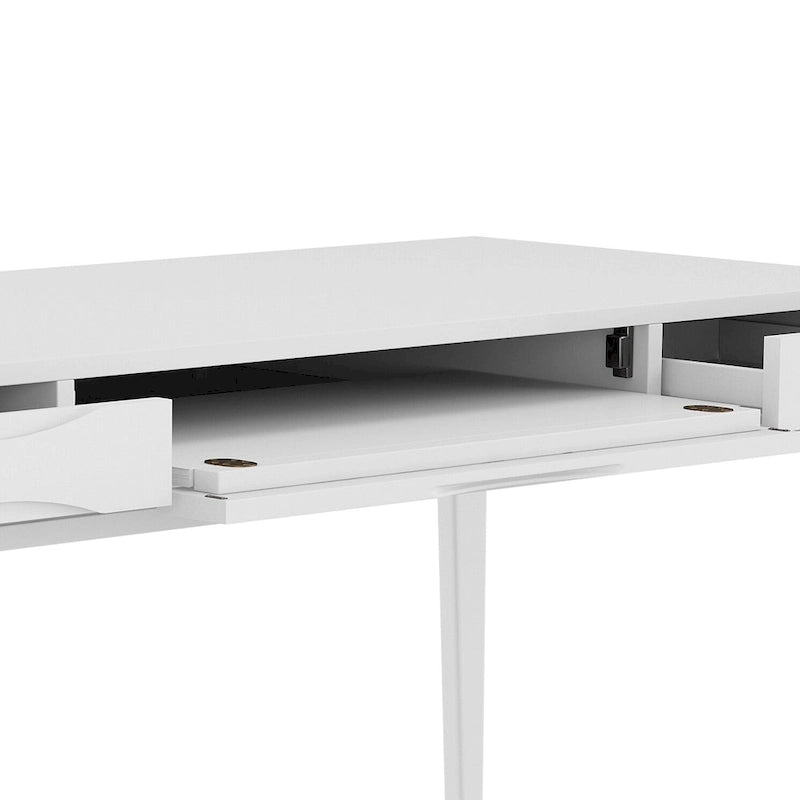 Bureau d'écriture de bureau moderne du milieu du siècle en bois massif, 60 pouces de large