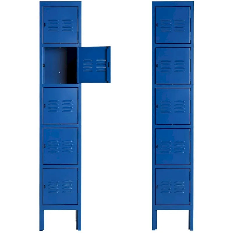 Armoire de Rangement 5 Portes en Métal pour École Bureau Salle de Sport